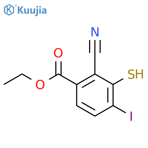 Ethyl 2-cyano-4-iodo-3-mercaptobenzoate structure