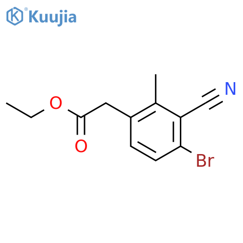 Ethyl 4-bromo-3-cyano-2-methylphenylacetate structure
