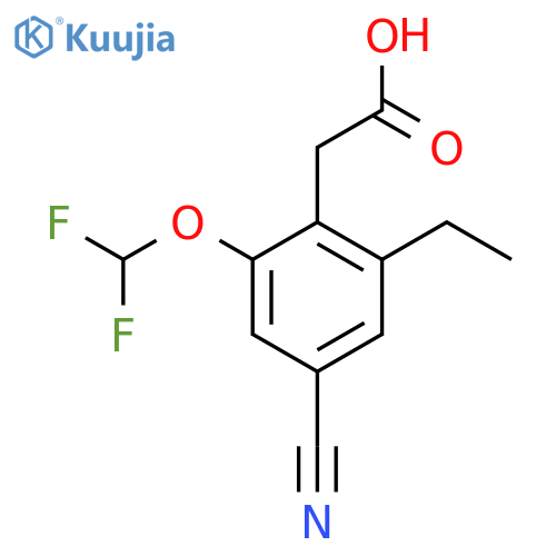 4-Cyano-2-difluoromethoxy-6-ethylphenylacetic acid structure