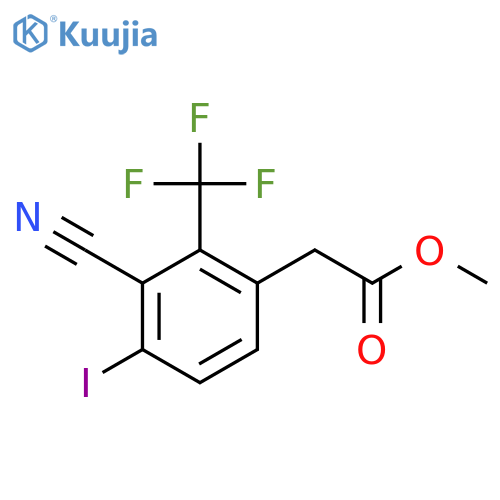 Methyl 3-cyano-4-iodo-2-(trifluoromethyl)phenylacetate structure