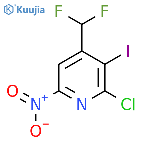 2-Chloro-4-(difluoromethyl)-3-iodo-6-nitropyridine structure