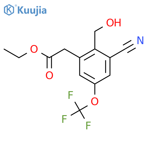 Ethyl 3-cyano-2-hydroxymethyl-5-(trifluoromethoxy)phenylacetate structure