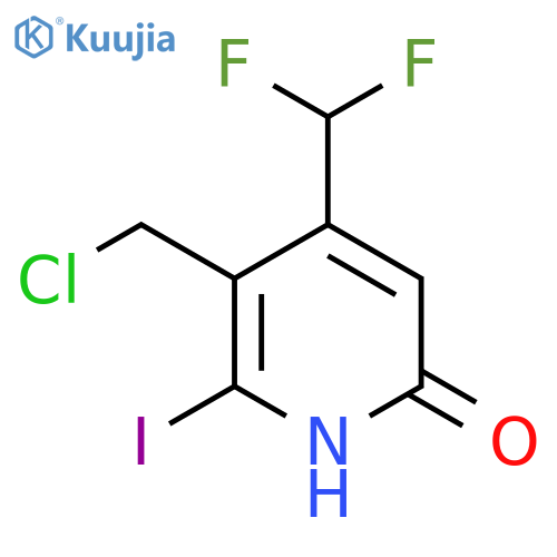 3-(Chloromethyl)-4-(difluoromethyl)-6-hydroxy-2-iodopyridine structure