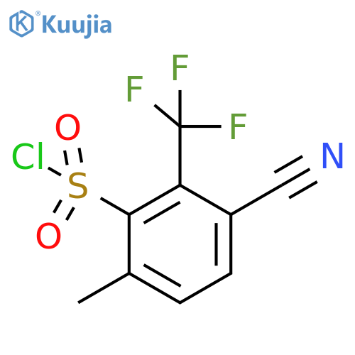 3-Cyano-6-methyl-2-(trifluoromethyl)benzenesulfonyl chloride structure