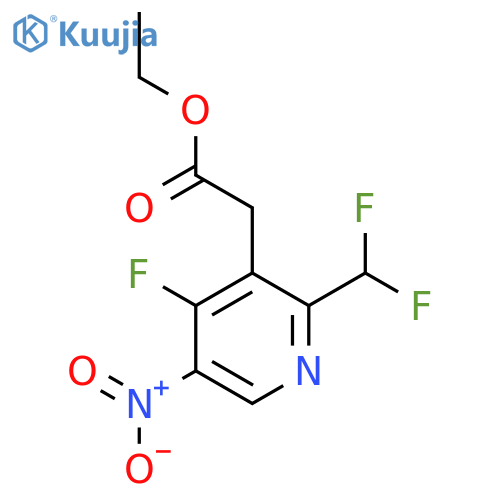 Ethyl 2-(difluoromethyl)-4-fluoro-5-nitropyridine-3-acetate structure