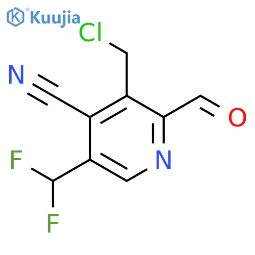 3-(Chloromethyl)-4-cyano-5-(difluoromethyl)pyridine-2-carboxaldehyde structure
