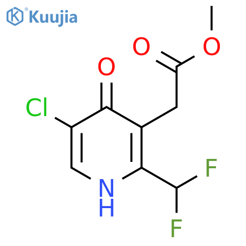 Methyl 5-chloro-2-(difluoromethyl)-4-hydroxypyridine-3-acetate structure