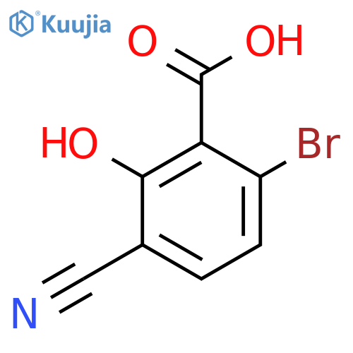 6-Bromo-3-cyano-2-hydroxybenzoic acid structure