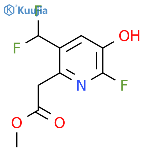 Methyl 5-(difluoromethyl)-2-fluoro-3-hydroxypyridine-6-acetate structure