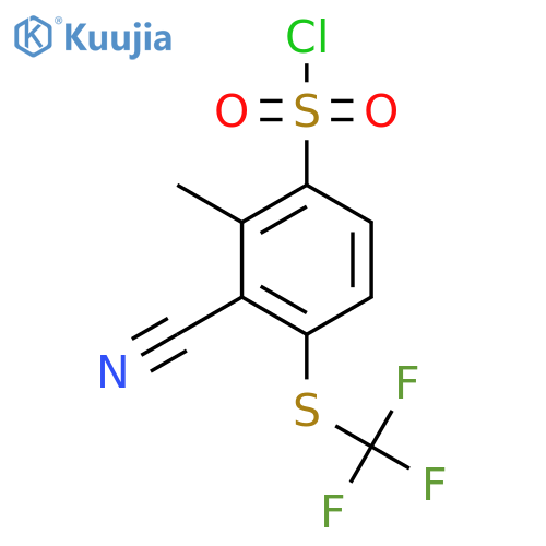3-Cyano-2-methyl-4-(trifluoromethylthio)benzenesulfonyl chloride structure