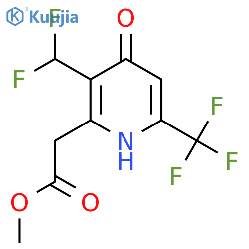 Methyl 3-(difluoromethyl)-4-hydroxy-6-(trifluoromethyl)pyridine-2-acetate structure