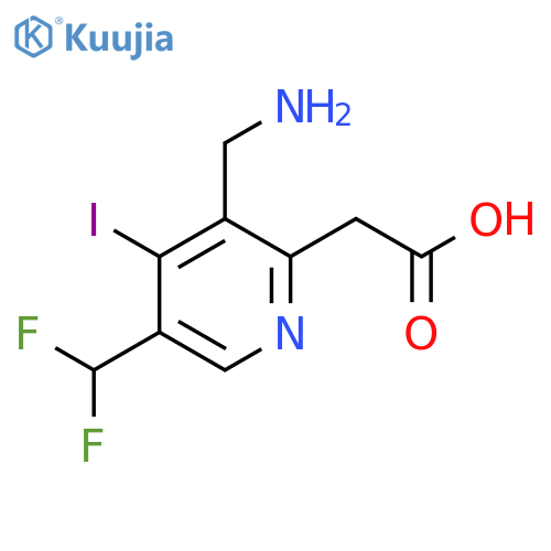 3-(Aminomethyl)-5-(difluoromethyl)-4-iodopyridine-2-acetic acid structure