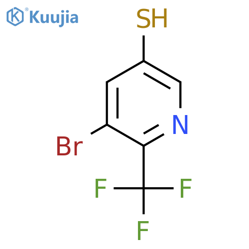 3-Bromo-5-mercapto-2-(trifluoromethyl)pyridine structure