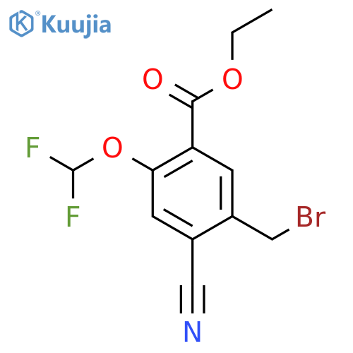 Ethyl 5-bromomethyl-4-cyano-2-(difluoromethoxy)benzoate structure
