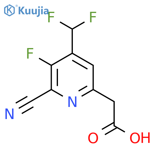 2-Cyano-4-(difluoromethyl)-3-fluoropyridine-6-acetic acid structure
