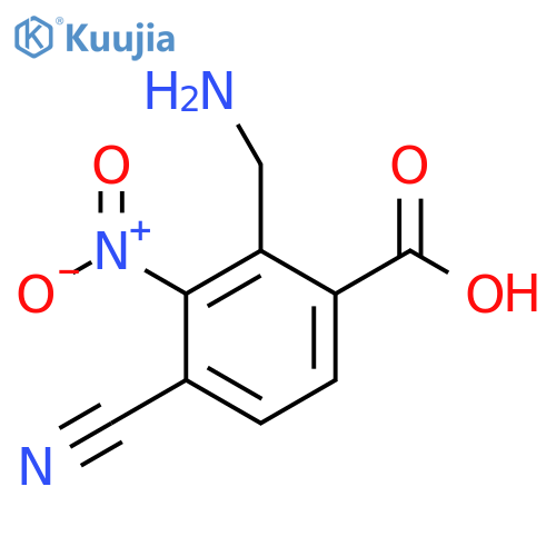 2-Aminomethyl-4-cyano-3-nitrobenzoic acid structure