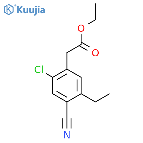 Ethyl 2-chloro-4-cyano-5-ethylphenylacetate structure
