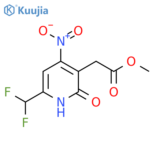 Methyl 6-(difluoromethyl)-2-hydroxy-4-nitropyridine-3-acetate structure