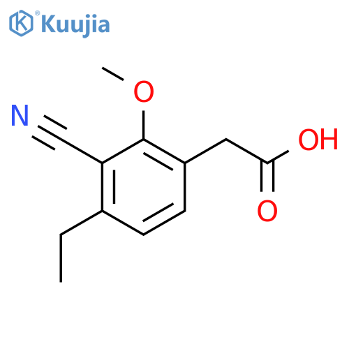 3-Cyano-4-ethyl-2-methoxyphenylacetic acid structure