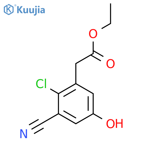 Ethyl 2-chloro-3-cyano-5-hydroxyphenylacetate structure
