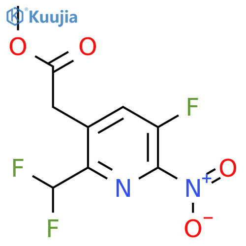 Methyl 2-(difluoromethyl)-5-fluoro-6-nitropyridine-3-acetate structure