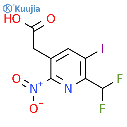 2-(Difluoromethyl)-3-iodo-6-nitropyridine-5-acetic acid structure