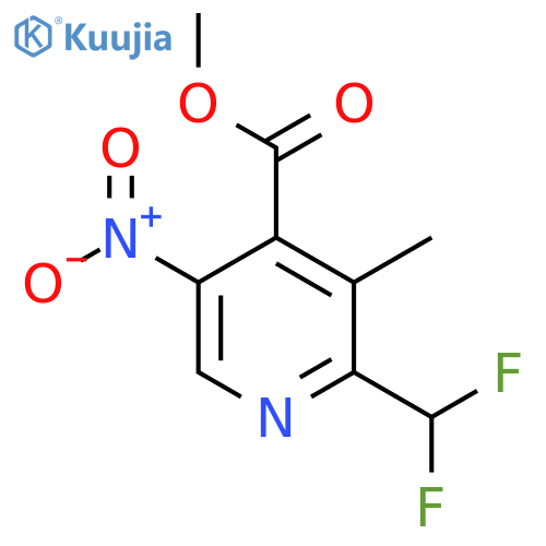 Methyl 2-(difluoromethyl)-3-methyl-5-nitropyridine-4-carboxylate structure