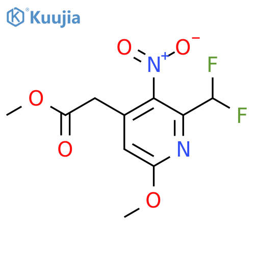Methyl 2-(difluoromethyl)-6-methoxy-3-nitropyridine-4-acetate structure
