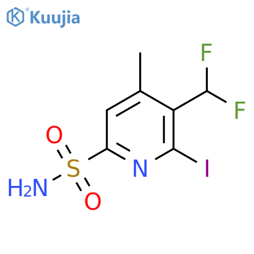 3-(Difluoromethyl)-2-iodo-4-methylpyridine-6-sulfonamide structure
