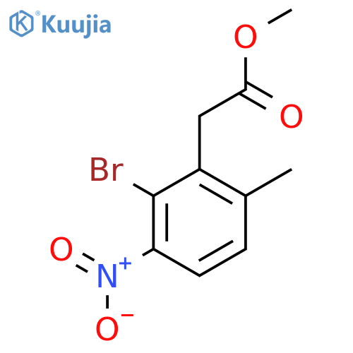Methyl 2-bromo-6-methyl-3-nitrophenylacetate structure