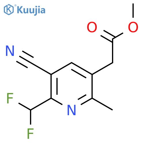 Methyl 3-cyano-2-(difluoromethyl)-6-methylpyridine-5-acetate structure