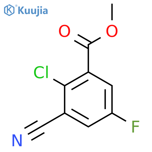 Methyl 2-chloro-3-cyano-5-fluorobenzoate structure