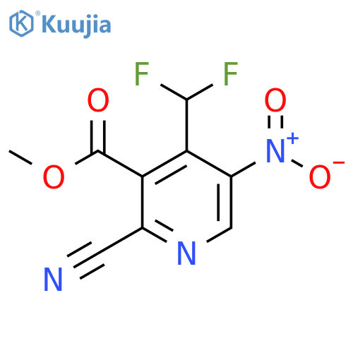 Methyl 2-cyano-4-(difluoromethyl)-5-nitropyridine-3-carboxylate structure