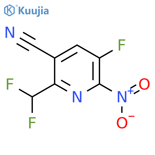 3-Cyano-2-(difluoromethyl)-5-fluoro-6-nitropyridine structure