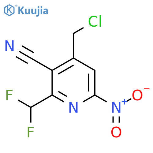 4-(Chloromethyl)-3-cyano-2-(difluoromethyl)-6-nitropyridine structure