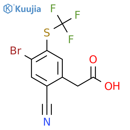 4-Bromo-2-cyano-5-(trifluoromethylthio)phenylacetic acid structure