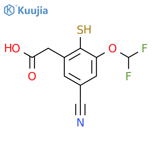 5-Cyano-3-difluoromethoxy-2-mercaptophenylacetic acid structure