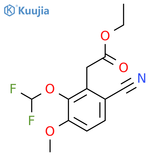 Ethyl 6-cyano-2-difluoromethoxy-3-methoxyphenylacetate structure