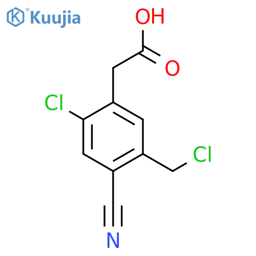 2-Chloro-5-chloromethyl-4-cyanophenylacetic acid structure