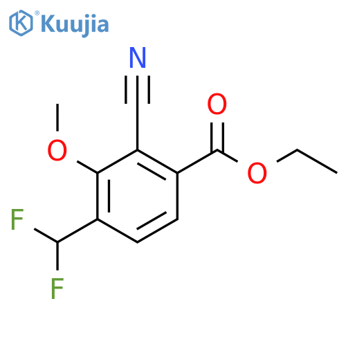 Ethyl 2-cyano-4-difluoromethyl-3-methoxybenzoate structure