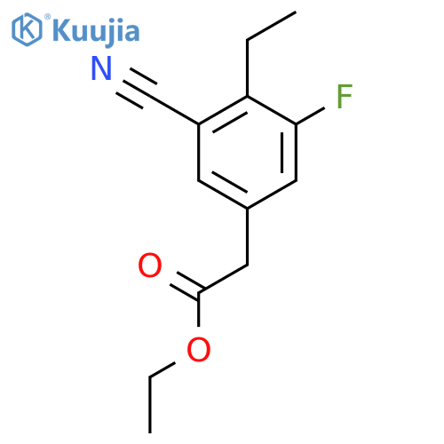Ethyl 3-cyano-5-fluoro-4-ethylphenylacetate structure
