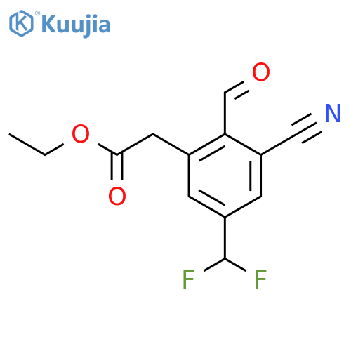 Ethyl 3-cyano-5-difluoromethyl-2-formylphenylacetate structure