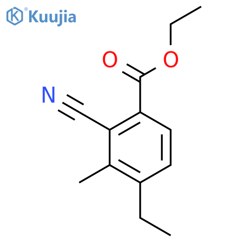Ethyl 2-cyano-4-ethyl-3-methylbenzoate structure