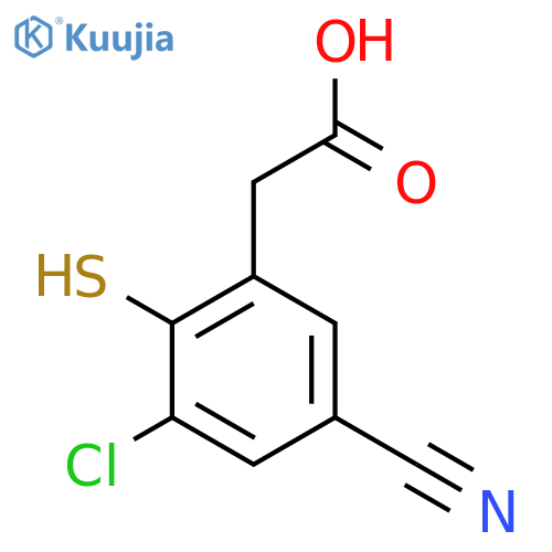 3-Chloro-5-cyano-2-mercaptophenylacetic acid structure