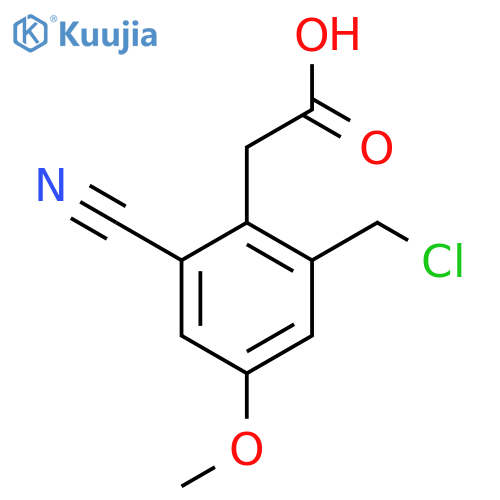 2-Chloromethyl-6-cyano-4-methoxyphenylacetic acid structure