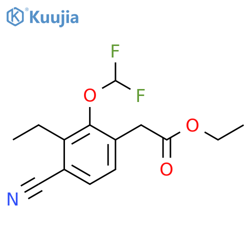 Ethyl 4-cyano-2-difluoromethoxy-3-ethylphenylacetate structure