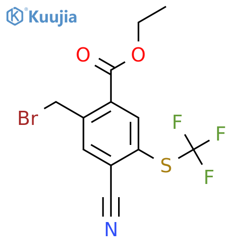 Ethyl 2-bromomethyl-4-cyano-5-(trifluoromethylthio)benzoate structure