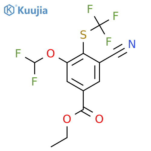 Ethyl 3-cyano-5-difluoromethoxy-4-(trifluoromethylthio)benzoate structure