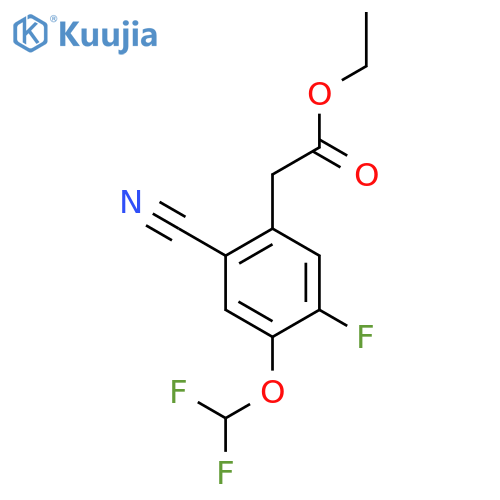 Ethyl 2-cyano-4-difluoromethoxy-5-fluorophenylacetate structure