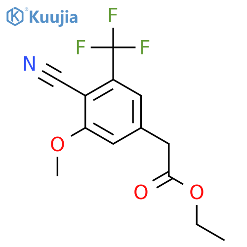 Ethyl 4-cyano-3-methoxy-5-(trifluoromethyl)phenylacetate structure